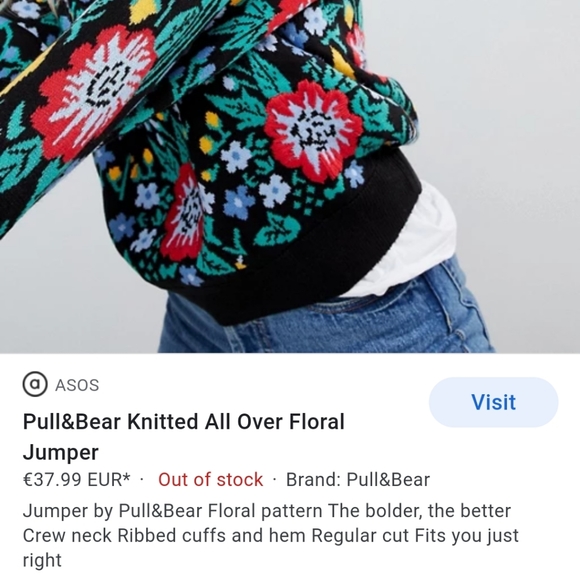 Pull & Bear black floral sweater - Picture 6 of 7